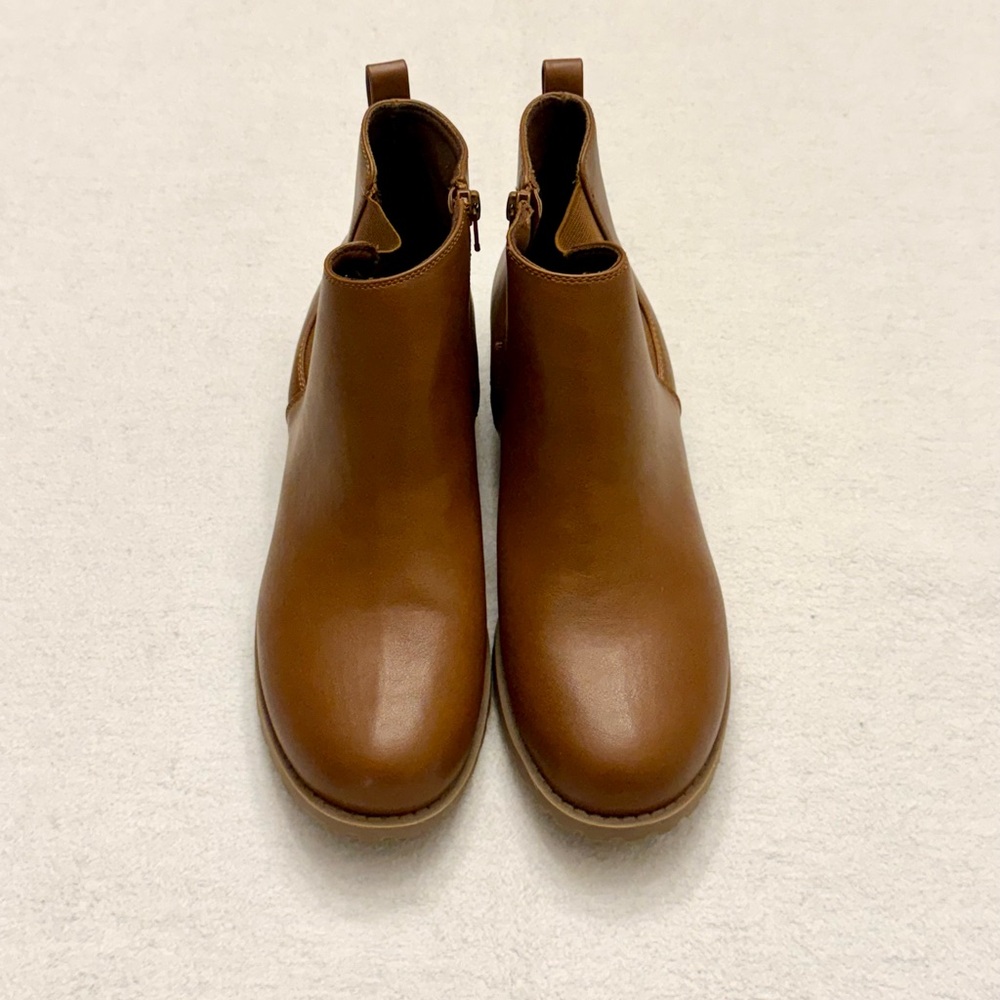 Brown Ankle Boots Side Zip Minimalist Comfort Booties Women’s Size 10 - Picture 4 of 10